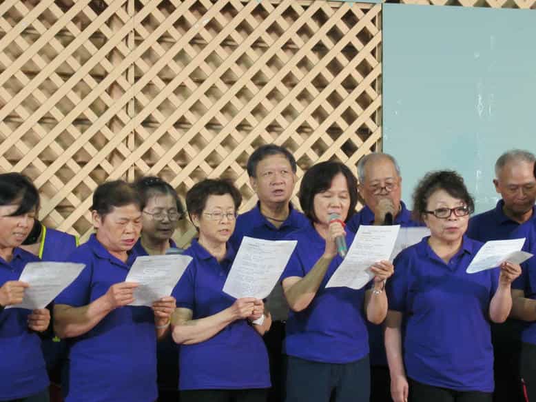 新竹市政府廉政志工隊參加「108年桃竹竹苗廉政志工成長訓練營」新竹市廉政志工隊進行大合唱表演