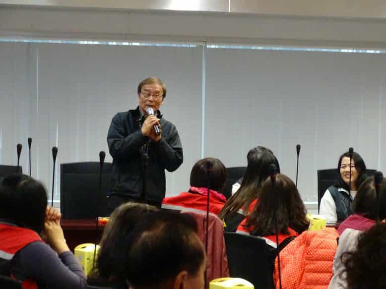 臺中市政府政風處「108年度廉政志工聯繫會議」廉政志工隊楊顧問金埔致詞。