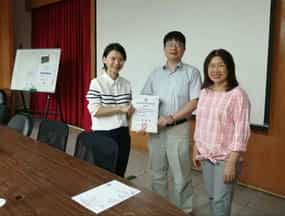 新竹縣政府政風處廉政志工協助攜手社區大學，倡導廉政社區營造合影