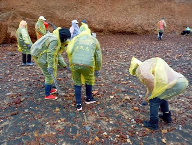 金門縣政府政風處攜手廉政志工守護海洋淨灘(貪)活動淨灘(貪)活動現場照片3